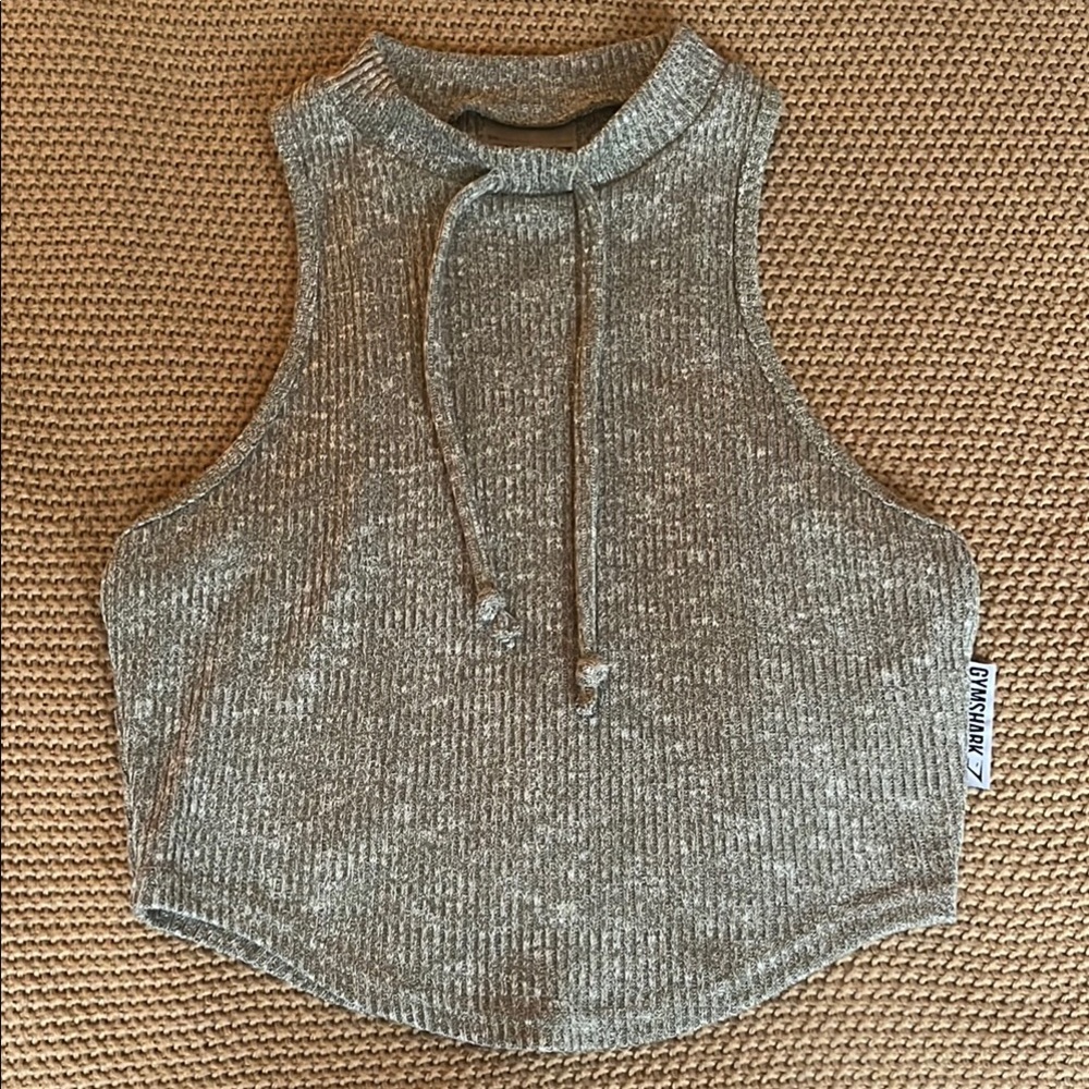 Gymshark Olive Green Sleeveless Knit Crop Top
